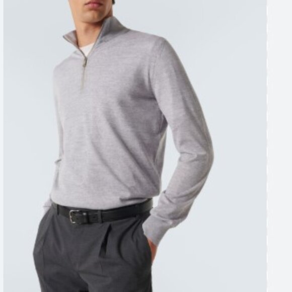 Recent: Zegna Men's High-Performance Wool Half-Zip Sweater - Size 60 EU / 50 US - Picture 2 of 8